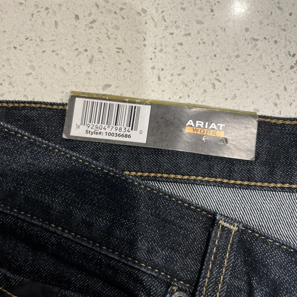 Ariat  Mens Jeans Double Knee Dark Wash Blue Durastretch M5 Rebar Size 42x38 NWT - Picture 3 of 9